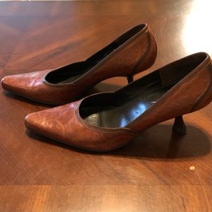 Retro michelle K brown kitten heeled shoe size 6.5